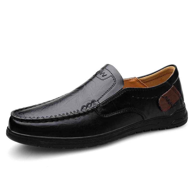 

Handmade Classic Men s Sneakers Luxury Brand Male Genuine Leather Loafers New Comfty Casual Shoes Soft Driving Walking Footwear 45 чёрный