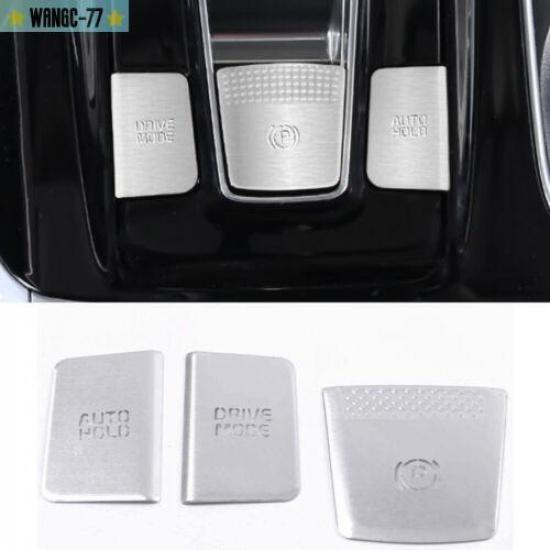 For Kia Carnival -23 Silver Aluminum Center Console Button Sticker Trim 4X