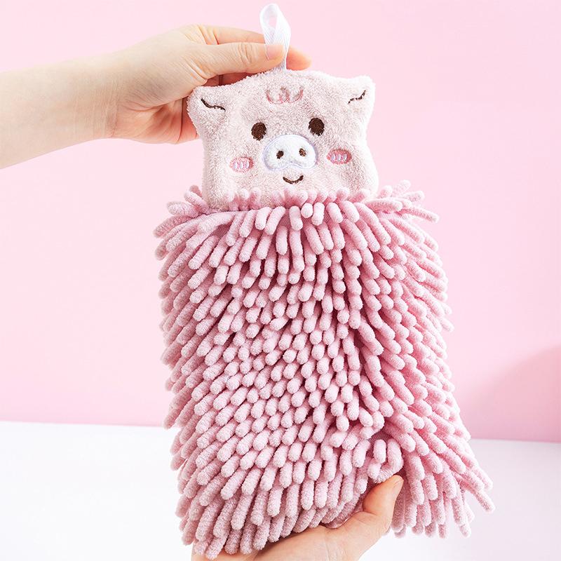 Wall-Mounted Wipe Hand Towel Super Absorbent Fast Drying Chenille Cleaning Cloth Kitchen Bathroom Supplies