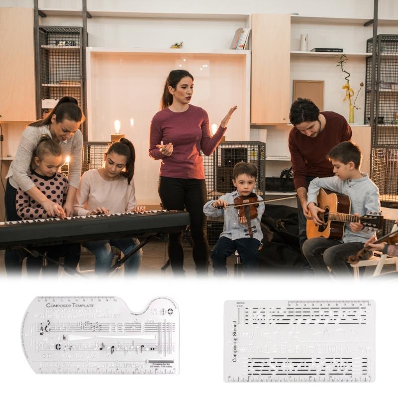 Staff Drawing Ruler Song Writer's Composing Template Stencil Song Writer's Composing Notation Tool for Music Notes