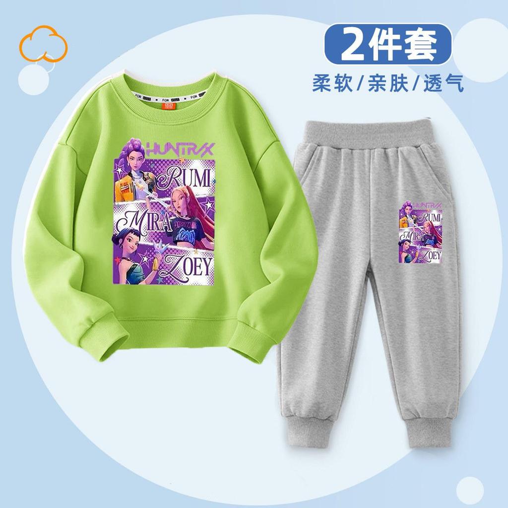 Modă pentru copii Vânătoare de vrăjitoare K-POP Hanorac cu gât rotund Set casual din 2 piese de primăvară și toamnă pentru băieți și fete