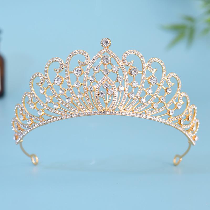 

New Style Sweet Princess Lady Water Brick Alloy Crown Queen Birthday Crown Tiara Accessories