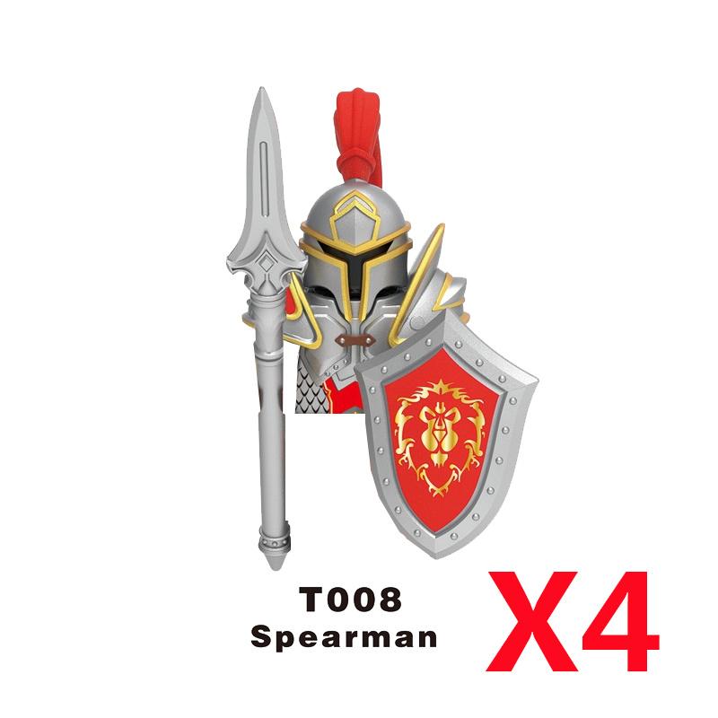 Medieval Soldier Knight Figure MOC Building Block Green Dragon Castle Infantry Orcs Pirate Roman Cavalry Weapons Toys Gifts D122