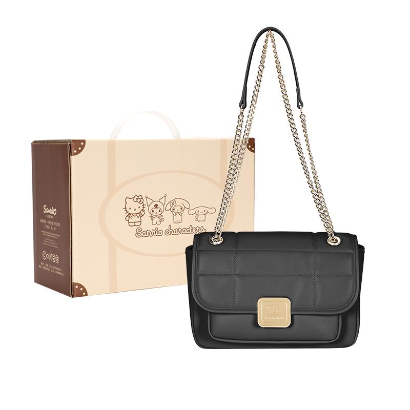 New Sanrio Hello Kitty Synthetic Leather Chain Shoulder Bag Regular Women's Black/Pink/Ecru HHF250001