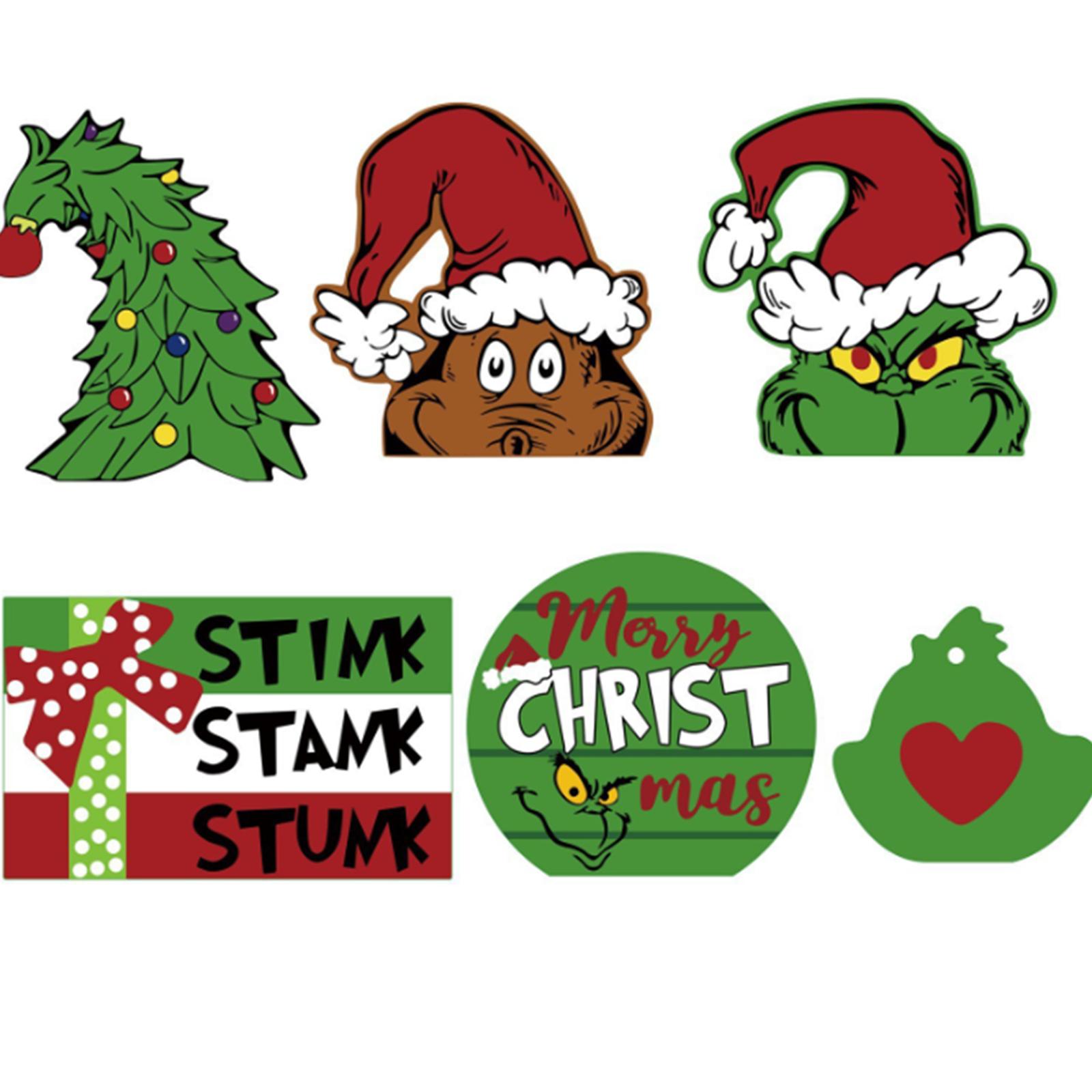 

Christmas-themed Christmas Ornaments; Tray Decorations - Wooden Christmas Ornaments 6pcs; The Perfect Christmas Tradition! One Size