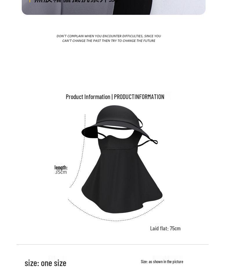 Women's Full Face Sun Protection Mask with Integrated Summer Hat, Neck Coverage, and UV Protection for Cycling
