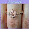 Exquisite Princess Engagement Ring With Micro Pave Pink Zircon And 18k Rose Gold