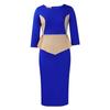 Women's Clothing Autumn and Winter New Fashion Temperament Elegant Color Matching Tongle Hip Wrap Dress