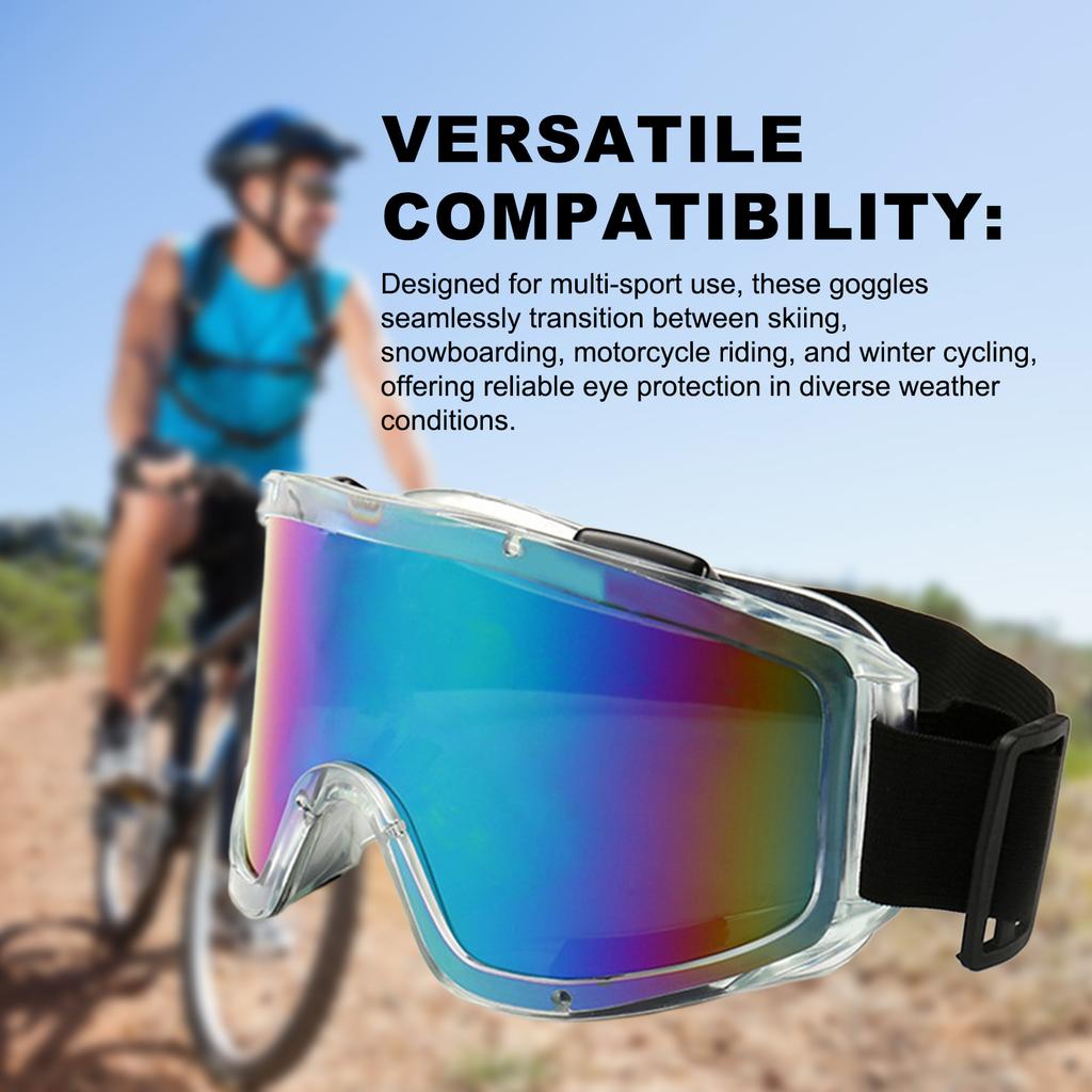 Motorcycle Ski Goggles for Men Women Windproof Sandproof with Interchangeable Lenses Protection Cycling Snow Sports Glasses