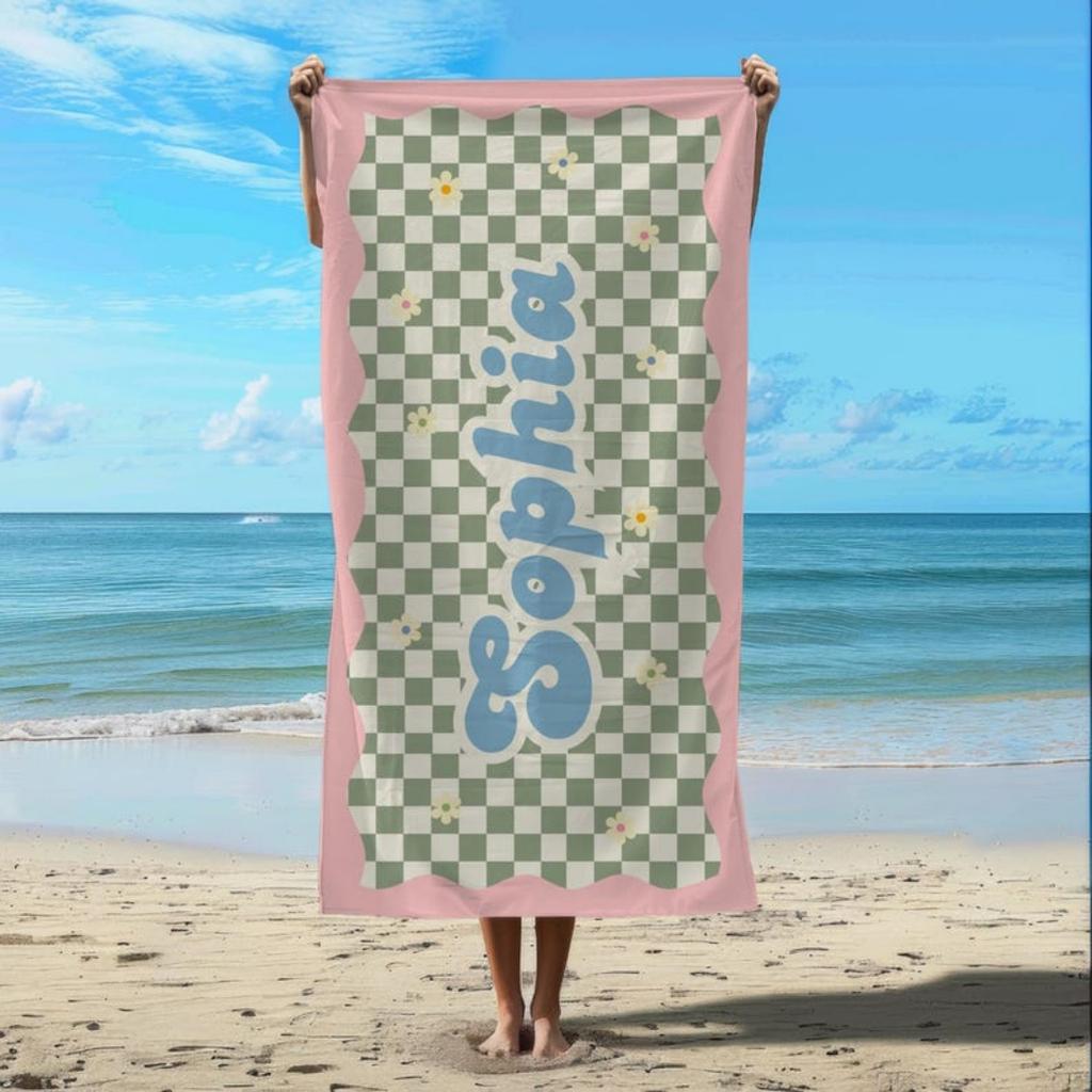 Custom Name Beach Towels Microfiber Towel Anti-Sand Quick-Drying Bath Towel Personalized For Birthday Gifts Holiday Travel Swim