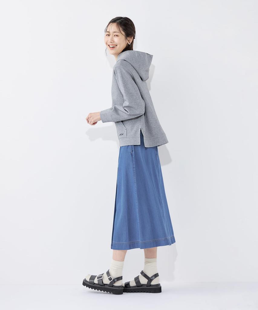 Petit Honfleur Denim Flare Skirt 67cm Women's (524276), Blue,