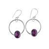 Natural Amethyst Gemstone 925 Sterling Silver Jewelry Handcrafted Earrings 1.37" EE-67-7