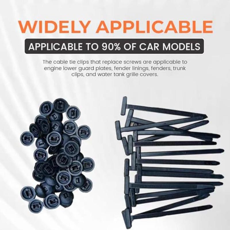 10-50Pcs Universal Nylon Zip Ties Self-locking Plastic Cable Tie Fastening Rings Zipper Wrap Straps With Clips Car Accessories