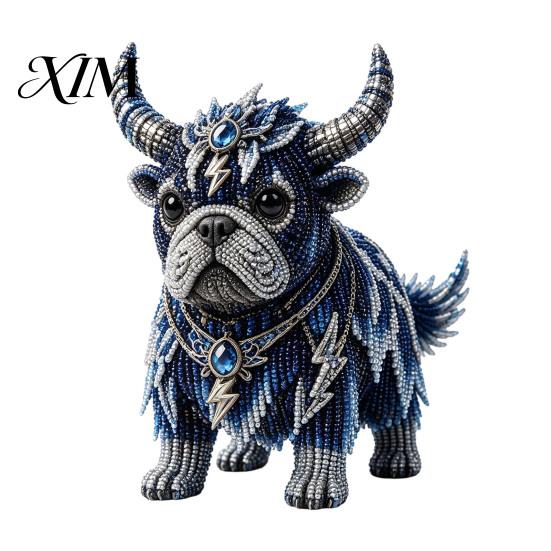 Beading Animal Decor Mythical French Bulldog DIY Bead Kit, 3D Beaded Art Crafts Handmade Set Decoration, Gift for Craft Lovers Projects B