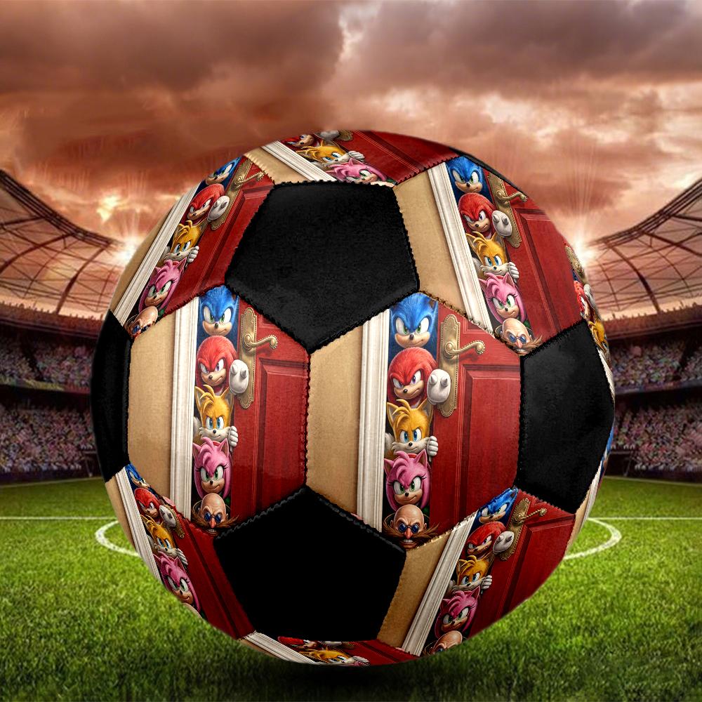 1pc Sonic the Hedgehog Football Soccer Ball Size 5 Indoor Soccer Ball Fashion Colorful Backyard Game -Great For Sports Fans Gift HE41