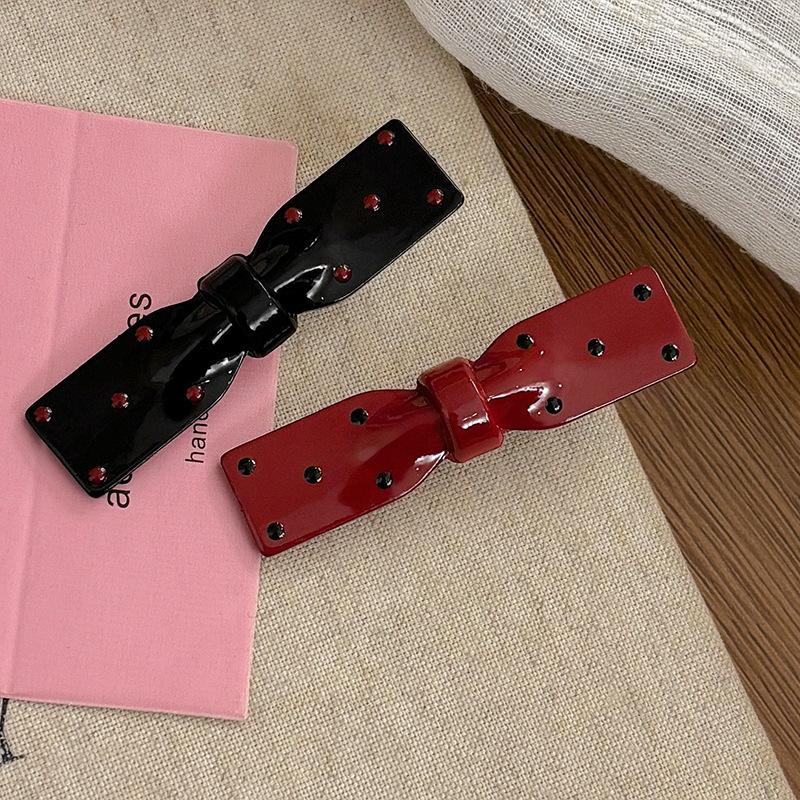 16Pcs Polka Dot Patent Leather Hair Clip Set,bow Oval Style Mixed Color Hair Clip for Women,cute Side Broken Hair Clip Headband