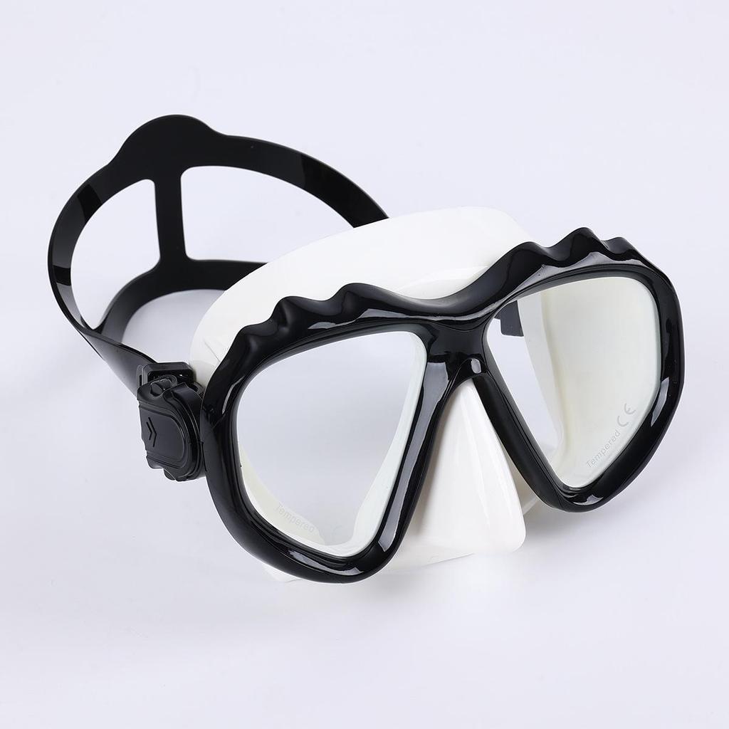 Maschera da Immersione in Silicone per Bambini e Adulti con Snorkel - Lente in Vetro Temperato HD, Montatura Grande