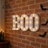 Light Up Letters 3 Pcs Halloween Boo with LED Light, Indoor Marquee Durable Plastic Letter Lights BOO Sign for Home Kitchen Fireplace Party
