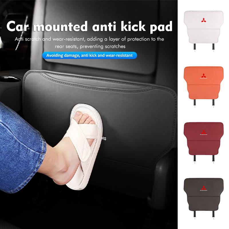 Car Seat Back Anti-Kick Mats Leather Organizer Protector Cover For Mitsubishi Outlander Pajero Sport Lancer EX ASX L200 Eclipse