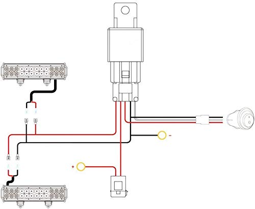 Largoods Motorcycle/Car Relay Harness Equipped with Harness Fuse LED for