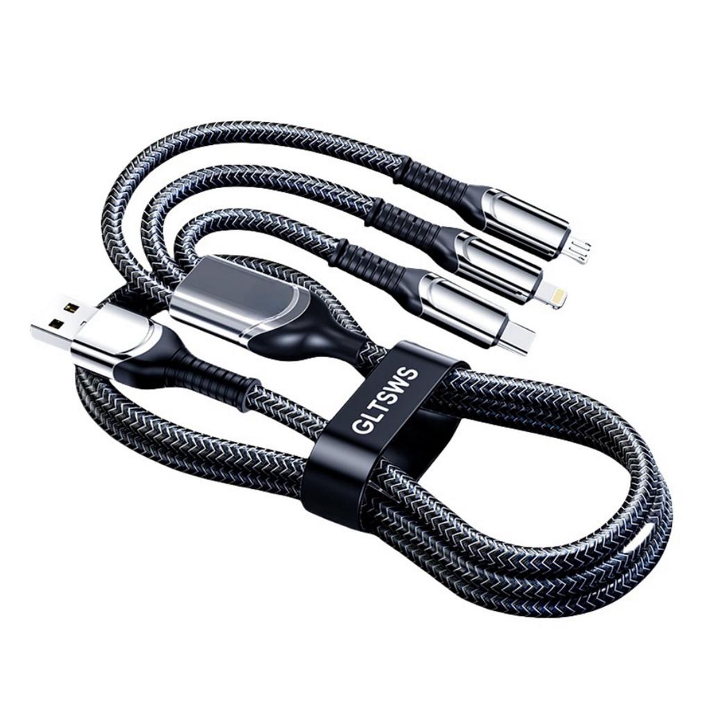 Shun Wang Shun 240W 3-in-1 Braided Data Cable, Super Fast 6A Charger for Apple & Huawei Devices
