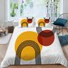Abstract Geometric Rainbow Sun Circles Comforter Cover Microfiber Soft Bedding Sets Medieval Boho Century Modern Duvet Cover Set