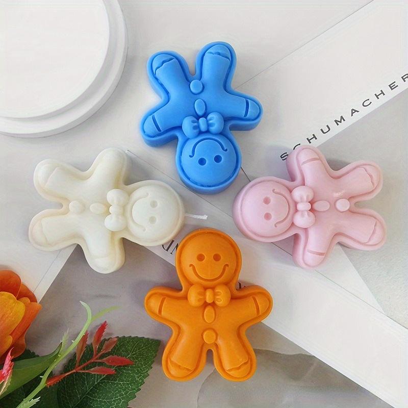 Christmas Gingerbread Man Candle Mold, Suitable for Christmas, DIY Handmade, Soap, Resin, Cement Silicone Molds, Holiday Gifts