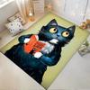 Funny Cat Cartoon with Book Design Carpet for Living Room Decor Suitable for use as an anti-slip for living room bedroom sofas
