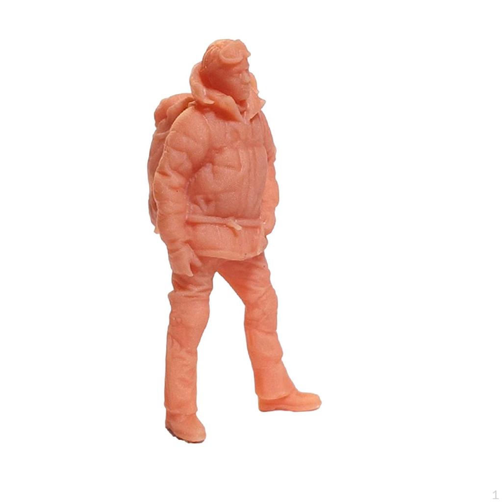1:64 Scale Unpainted Human Figures, Resin Climbing DIY Crafts, Mini Action Figure for