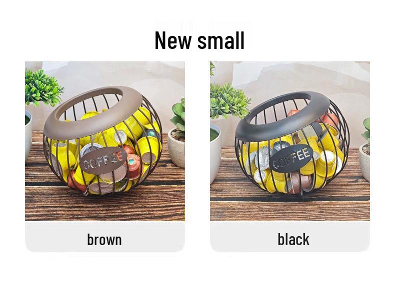 European-Style Irregular Wrought Iron Fruit Basket & Coffee Capsule Rack