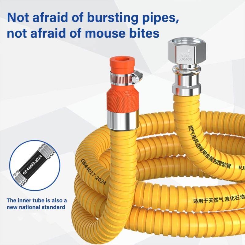 Gas Line Corrugated Tubing Hose Propane Hose Conversion Flexible Natural Gas Hose Fittings for Natural Gas and Propane