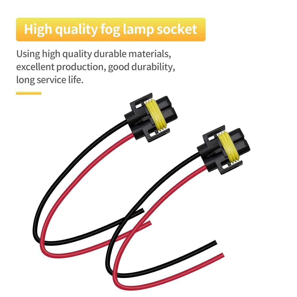 Wire Pigtail Female S H11 Two Harness for Fog Light Bulb Repair Socket Plug Lamp Fit Connector Plug H11 PGJ19-2