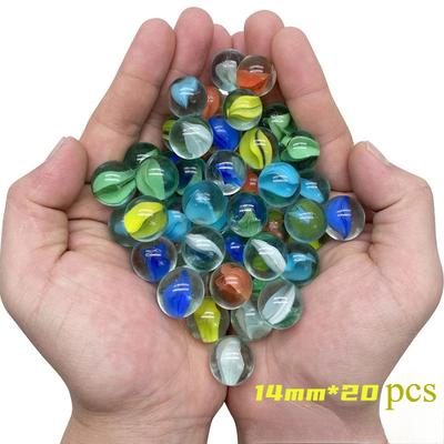 20 Pcs Glass Balls 14mm Beads Bulk Toys Decoration