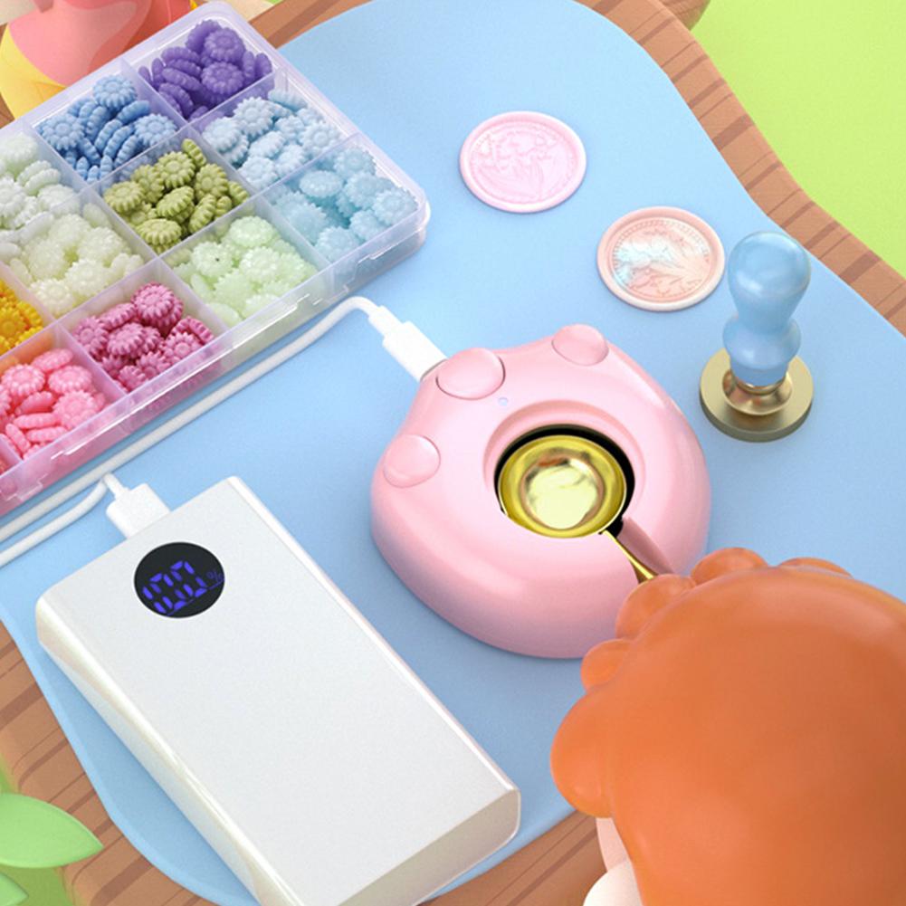 Elektrischer Siegelwachsofen mit Katzenpfote, DIY-Stempelset, Lackofen mit Holzgriff, Löffel, Schmelzofen, Heizung, Wachsperlenstab