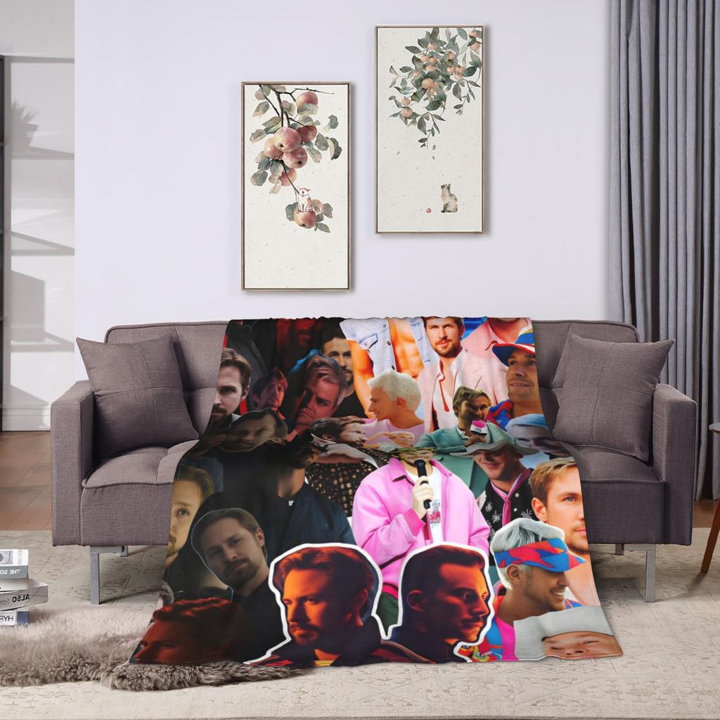 Coperta Collage Ryan Gosling per Adulti Ragazze Coperta Plaid in Flanella per Arredamento Casa Morbida Confortevole Qualità Personalizzata Copriletto Idea Regalo