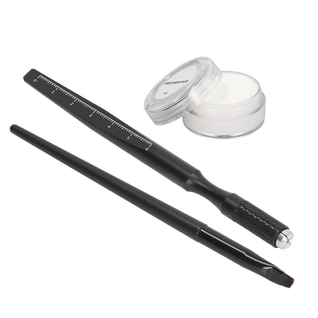 Eyebrow Mapping Kit Microblading Pen 10g White Mapping Brow Paste Eyebrow Bursh Pen Kit