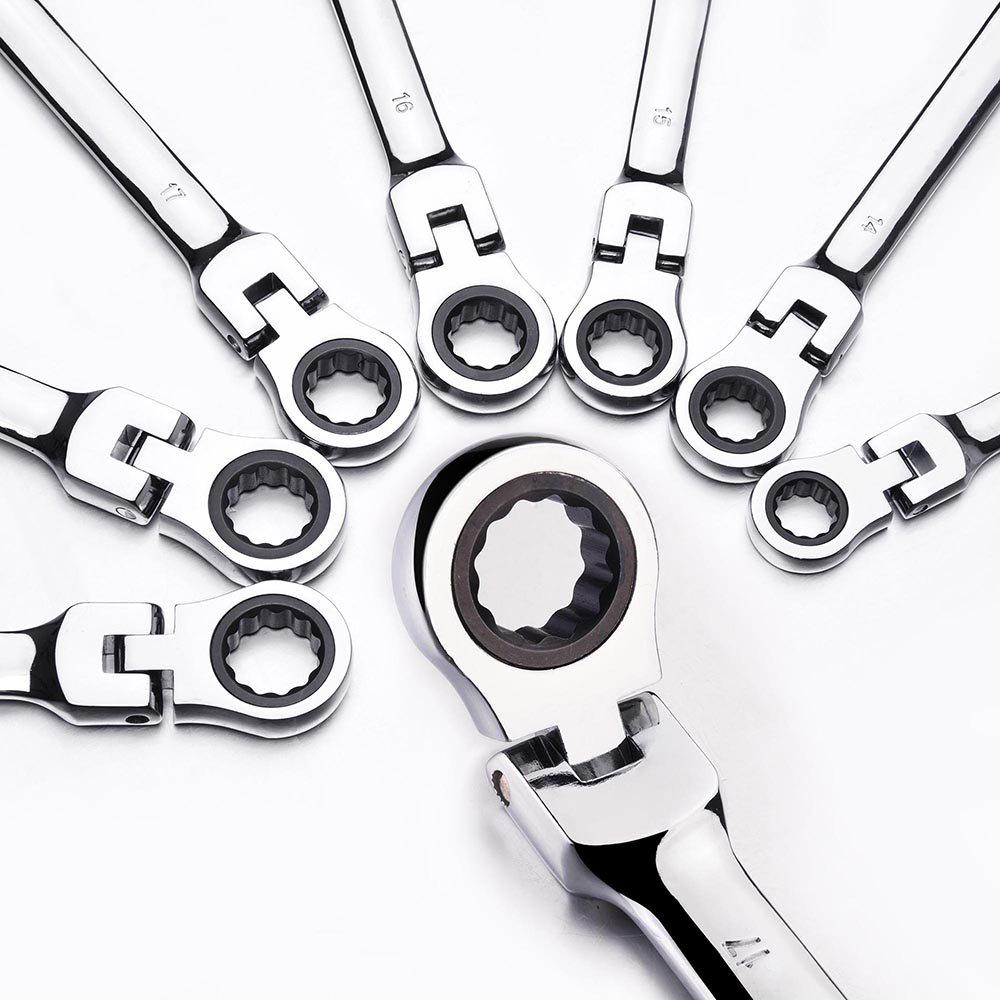 Juego de llaves inglesas de 5/7/12 uds, juego de llaves para reparación de automóviles, llaves de trinquete universales, juegos de llaves, herramientas manuales, llave de trinquete