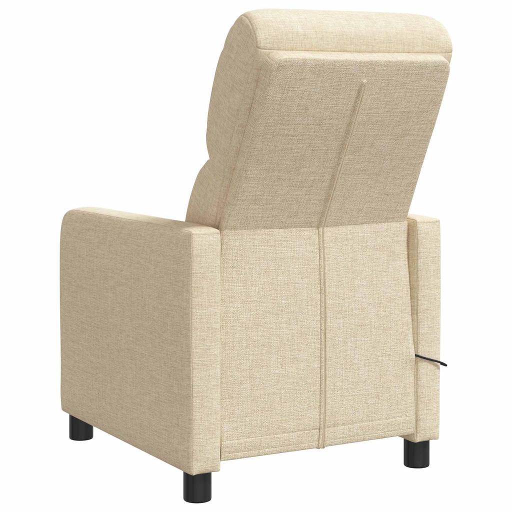 Massage Recliner Chair Cream Polyester