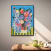 DIY 5D Diamond Art Kit Cute Cat and Flower Vase Pattern Full Drill Canvas Creative Craft for Modern Living Room Decor