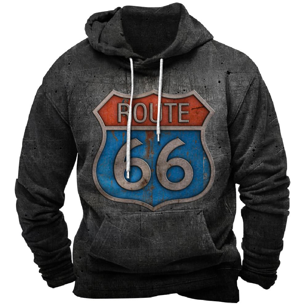 Vintage Hoodie Route 66 3d Print Hoodies Fashion Hoodies Sweatshirts Boy Women Sweats Men's Tracksuits Men Women Clothes Hoodies