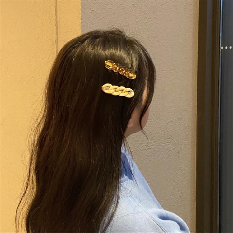 Elegant Chain Barrettes Delicate Pearls Hair Clip for Women Girls Fashionable Hair Ornament Sweet Hairpin