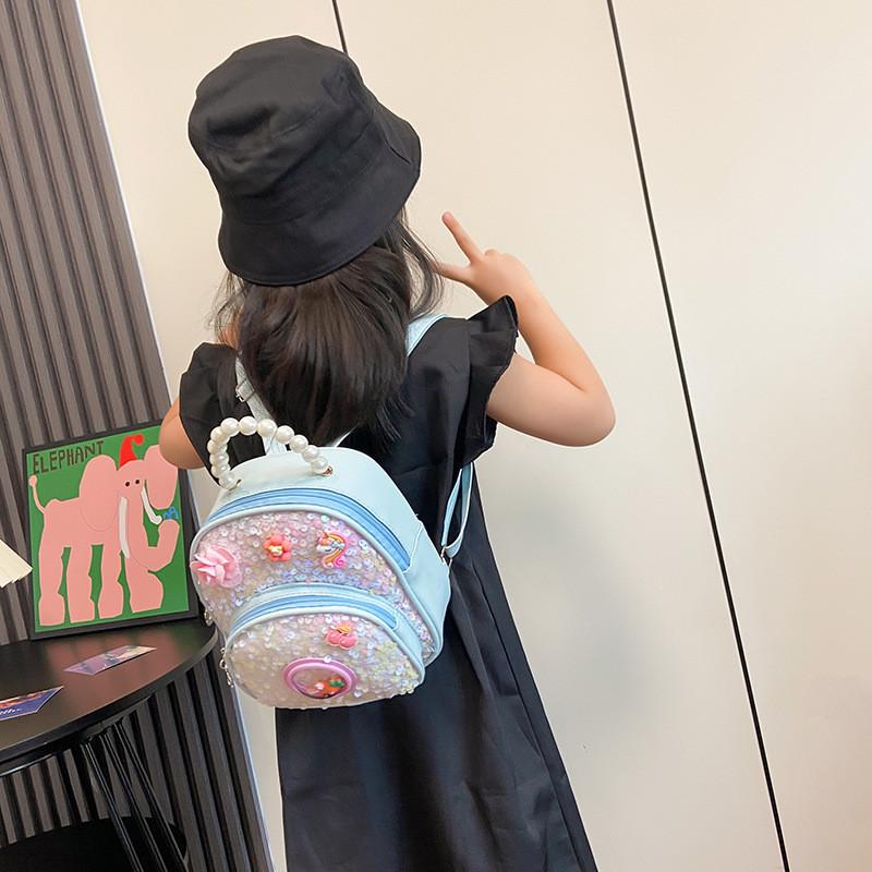 Fashionable Kids School Bag With Floral Elements And Adjustable Air Cushion Straps