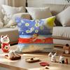 Japanese Cartoon Illustrations Cushion Cover Anti-dustmite Pillowcase Invisible Zipper Silky Short Plush Sofa Cushion Cover