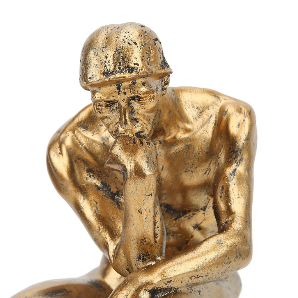 Gold Thinker Statue Resin Sculpture Thinker Figurine Gifts Thinker Sculpture Office Decor