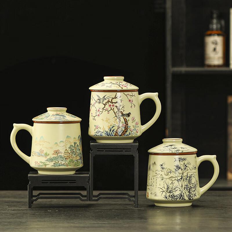 Shangqi Ceramic Ru Kiln Lidded Tea Infuser Office Mug