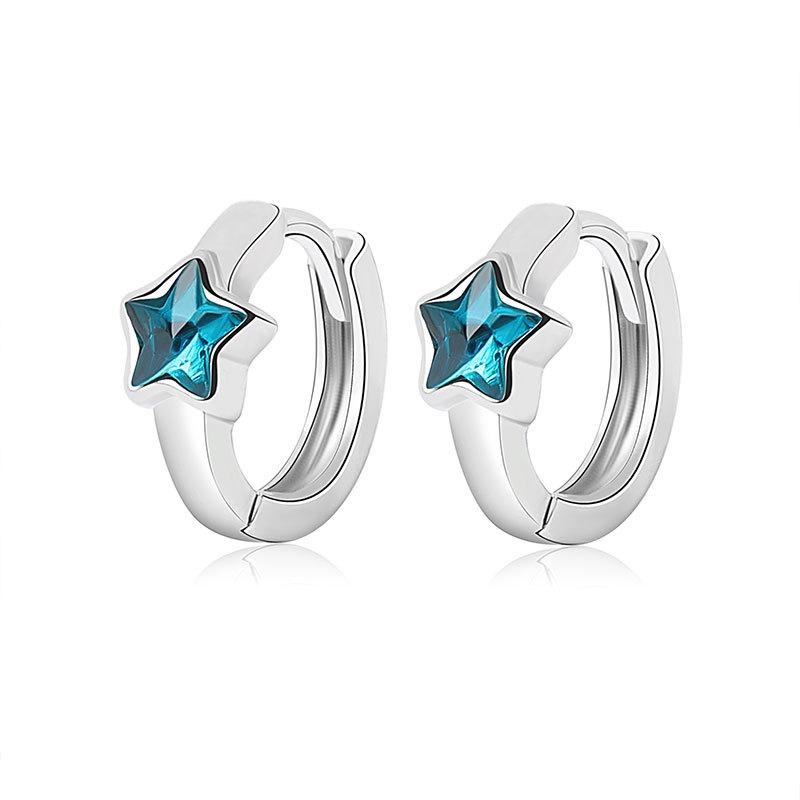 925 Sterling Silver Heart Hoop Earrings Stud Earrings Silver Women Star Butterfly Earrings for Women Jewelry Gift E357