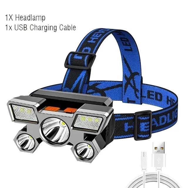 

LED Sensing Sensor Headlight USB Rechargeable Intelligent Display Strong Light Outdoor Waterproof Camping Searchlight Flashlight