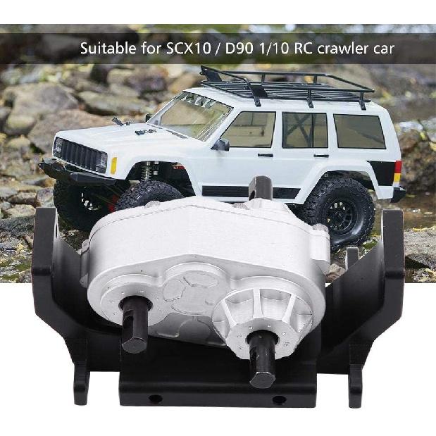 Gearbox Transfer Case with Mount, Metal Transfer Case Upgrade Components Parts with Mount Compatible with SCX10 / D90 1/10 RC Crawler Car