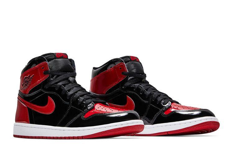 Men's Sneakers Jordan 1 Retro High OG Patent Bred Black/White-Varsity Red