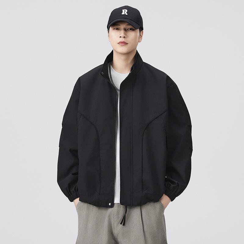 

Stand-up Collar Jacket Men s Autumn and Winter Jacket New Loose Leisure High Street Handsome Joker Teenagers S